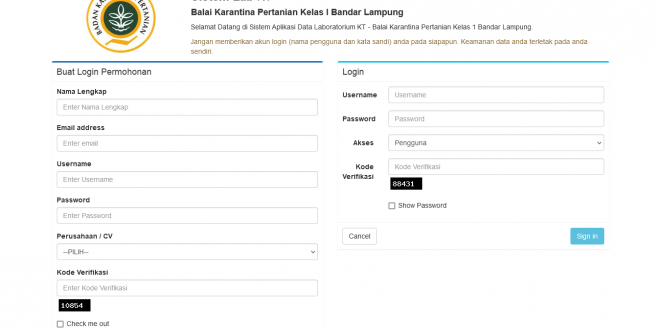 SIMLAB Balai Karantina Pertanian
